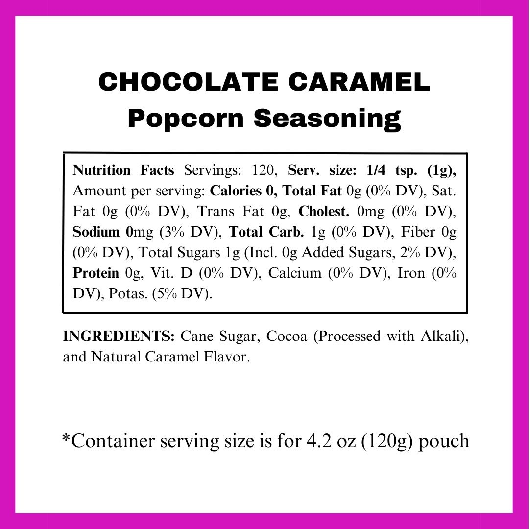 Chocolate Caramel Popcorn Seasoning - Gluten Free, Non GMO