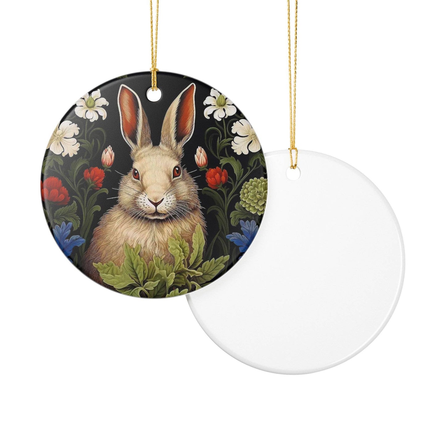 Rabbit William Morris Christmas Ornament