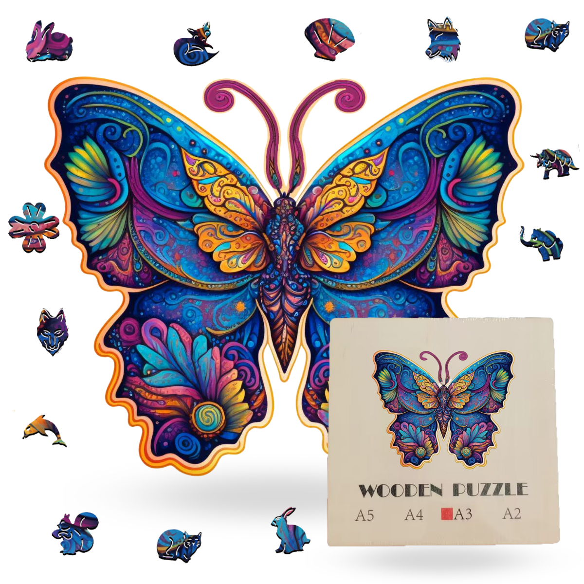 Charming Butterfly Wooden Jigsaw Puzzle - Artistic