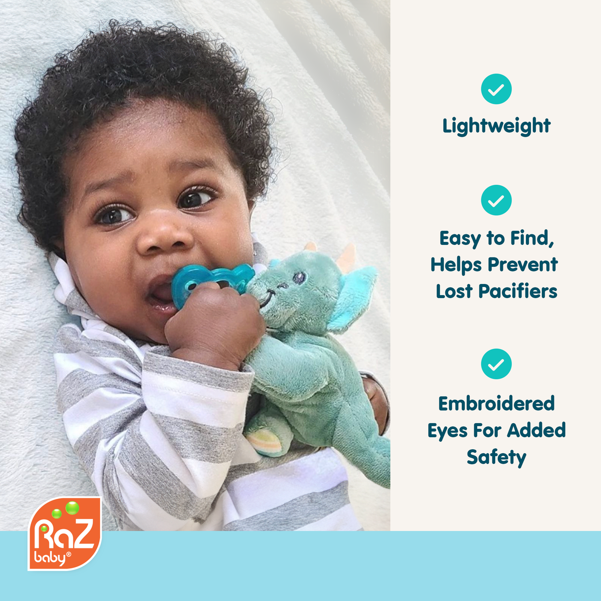 RaZbuddy Bobby Bear Paci/Teether Holder