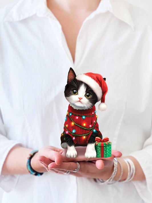 Mini Christmas Kitten  Pop-Up Greeting Card