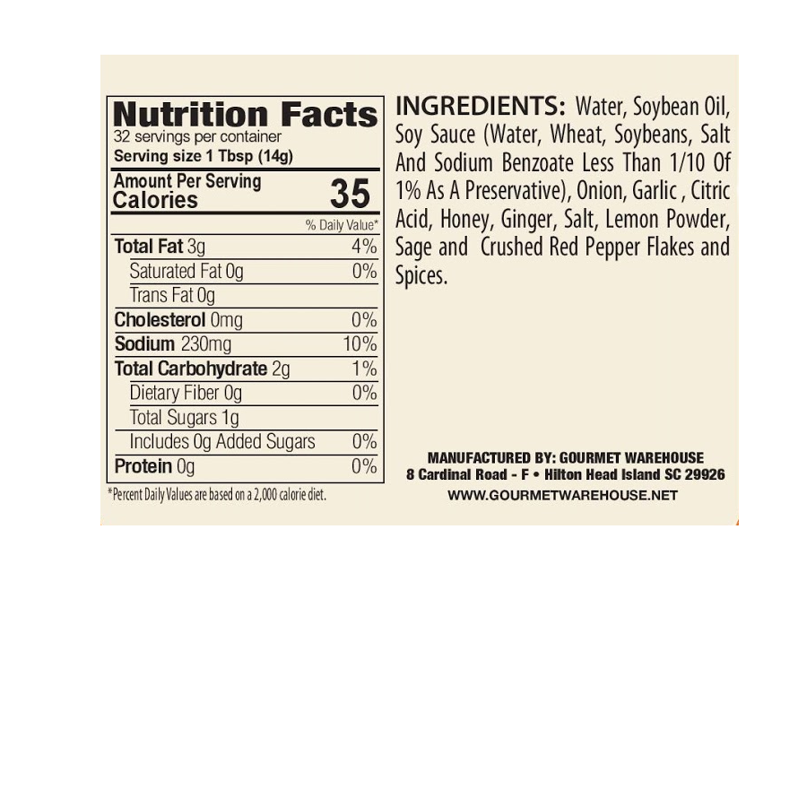 Gourmet Warehouse Bourbon Honey Marinade