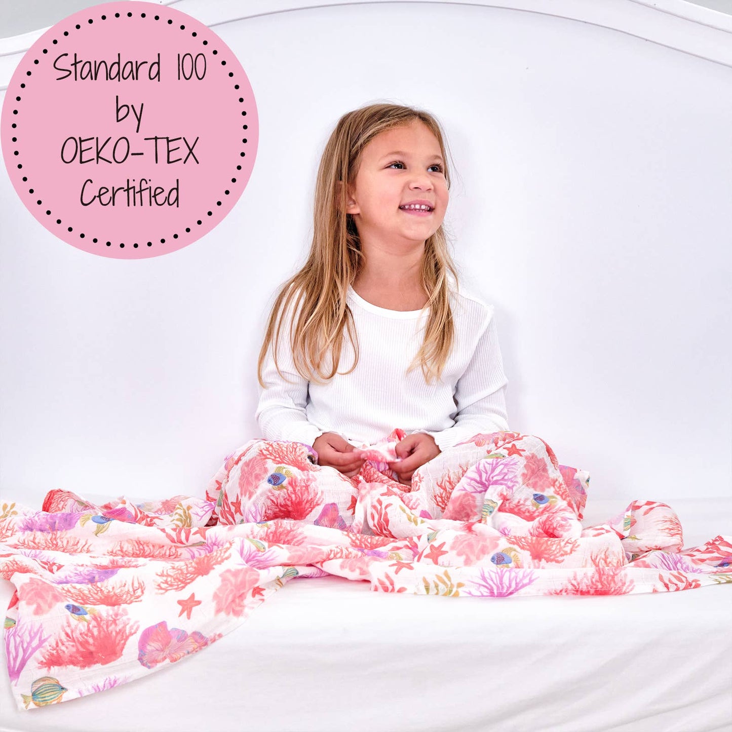 Under The Sea Beautiful Coral Baby Muslin Swaddle Blanket