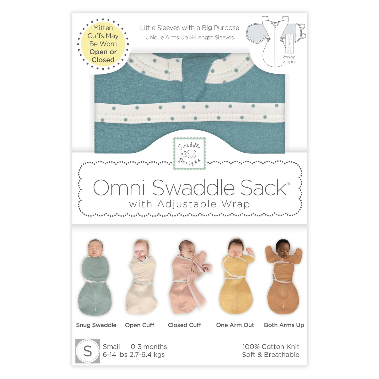 Omni Swaddle Sack, Heathered Teal