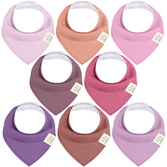 8-pack Baby Bandana Bibs for Girls and Boys
