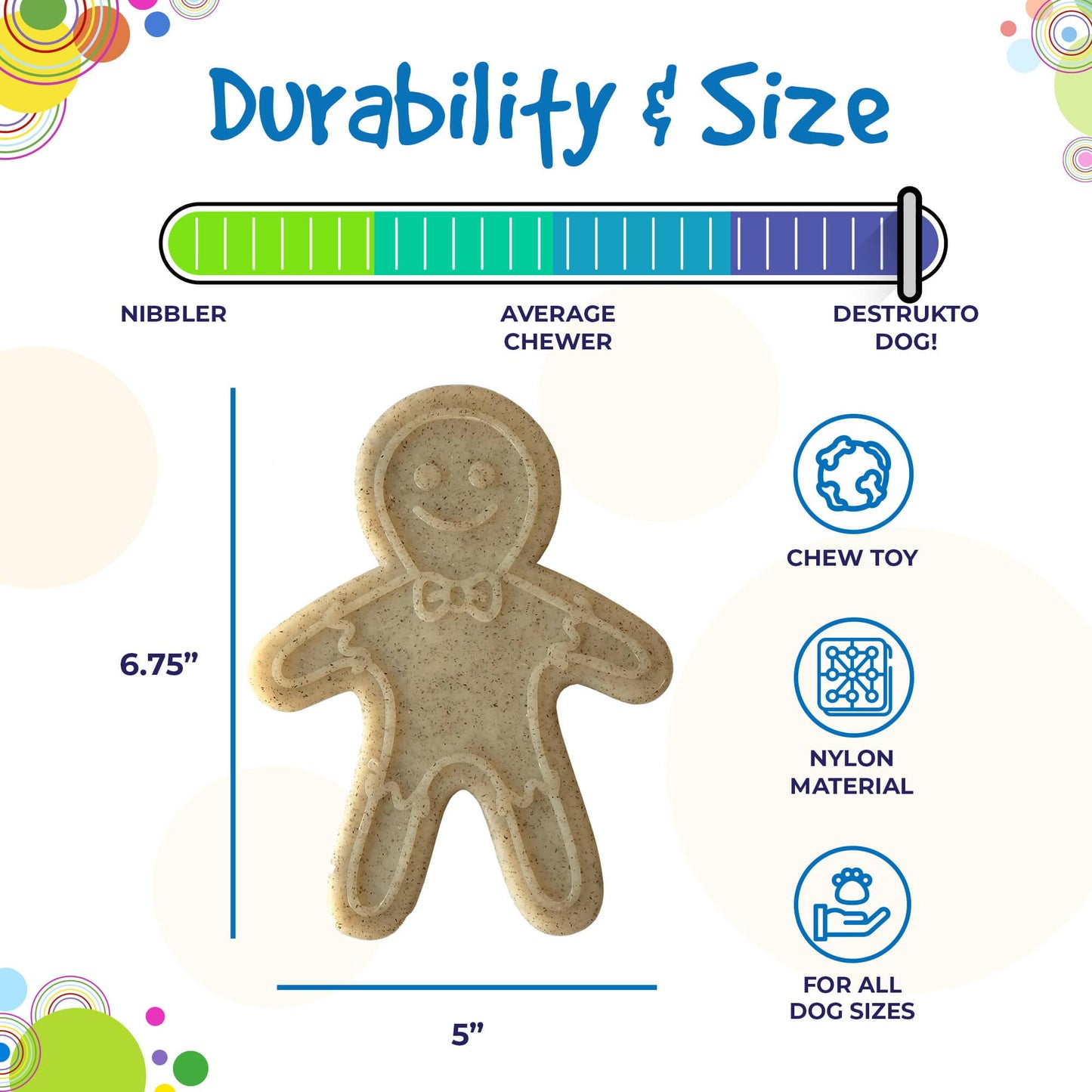Gingerbread Man Christmas Nylon Chew Toy
