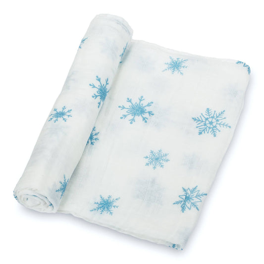 Snowflakes Muslin Baby Swaddle Blanket