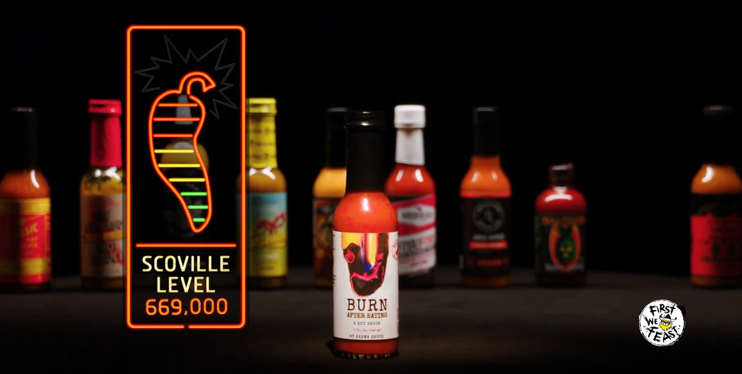 Burn After eating hot sauce