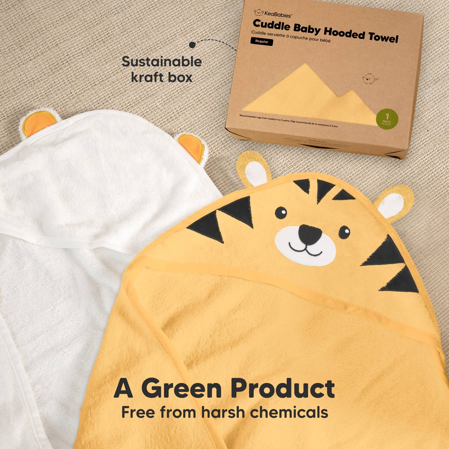 Tiger Cuddle Baby Hooded Towel