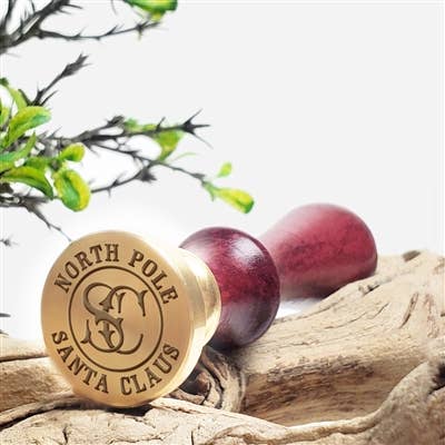 Christmas Wax Seal Stamps on  a 1" die- Rosewood Handle