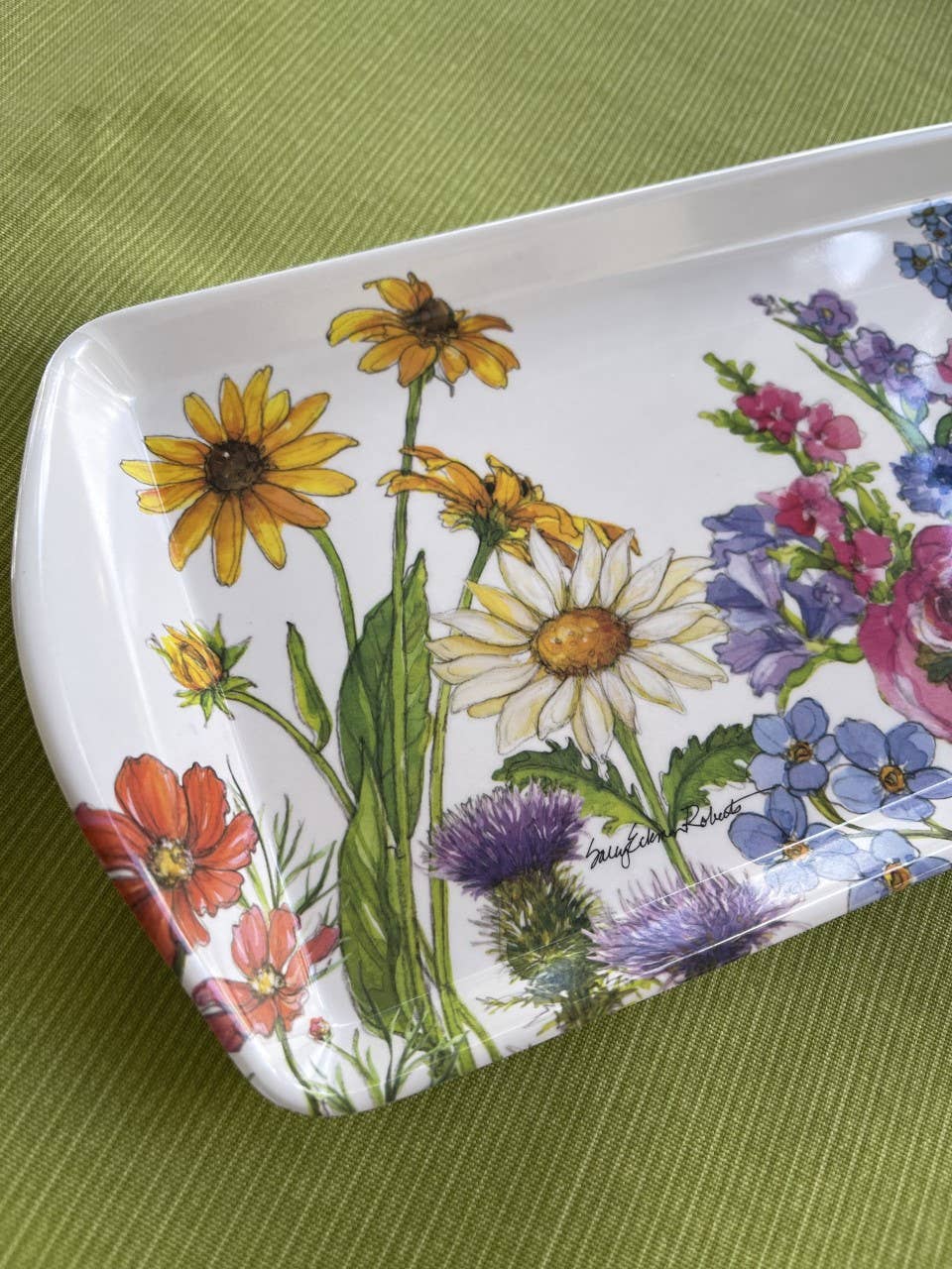 Wildflower Floral Garden Bread/Appetizer Loaf Tray