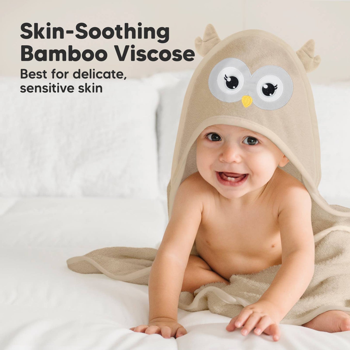 Owl Cuddle Baby Hooded Towel