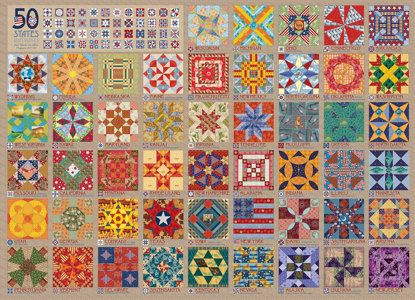 50 States Quilt Blocks 1000pc puzzle