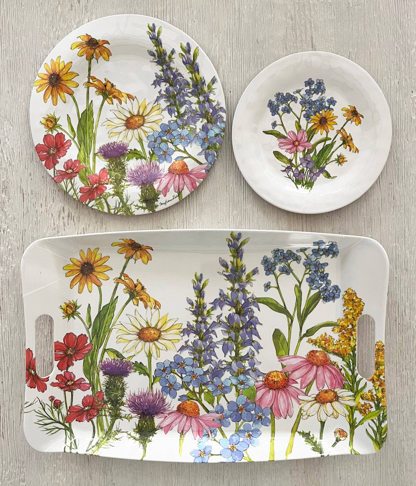 Wildflower Floral Garden Bamboo Dinner Plate