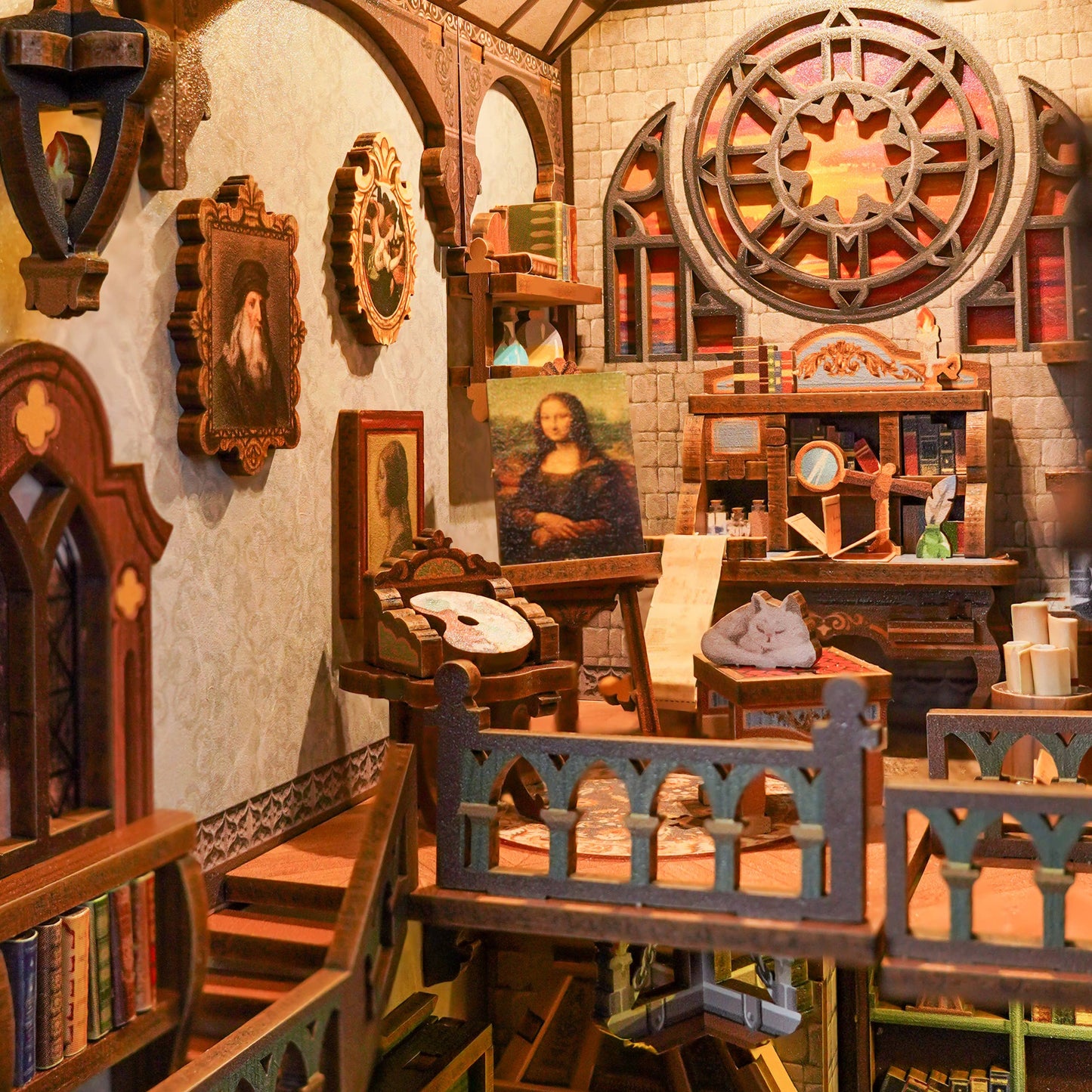 DIY Book Nook Kit: Leonardo da Vinci w/ Dust Cover