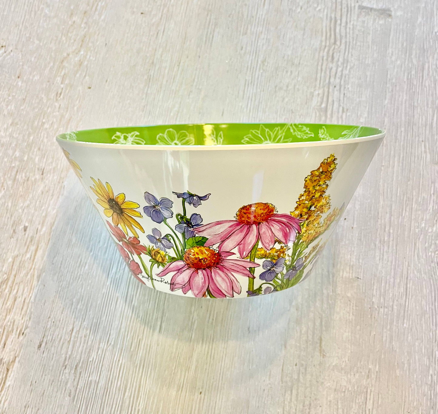 Wildflower Floral Serving Salad Pasta Bowl