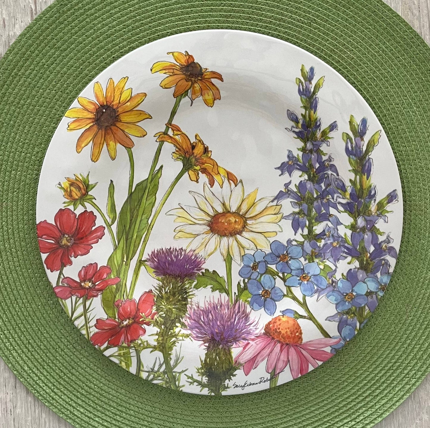 Wildflower Floral Garden Bamboo Dinner Plate
