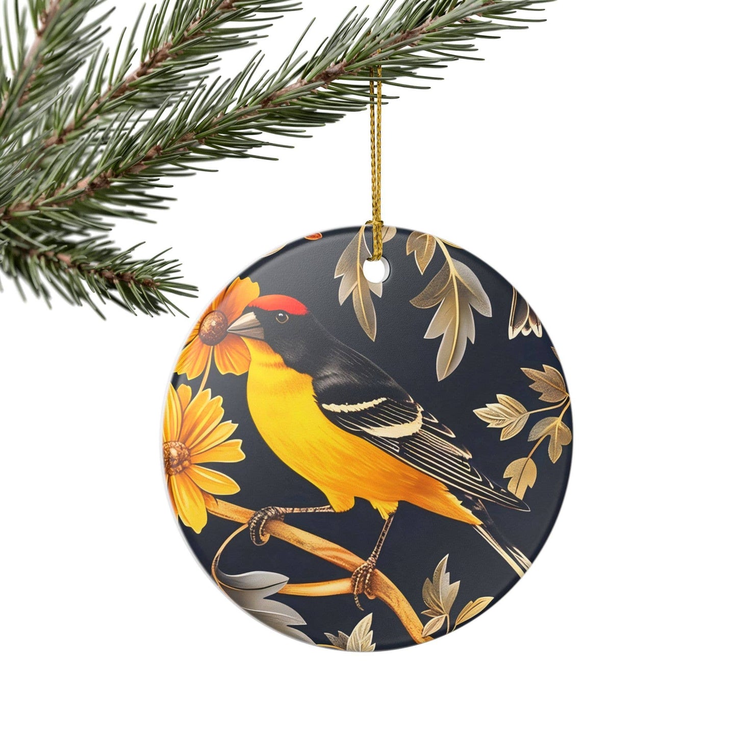 Baltimore Oriole Ornament William Morris Design
