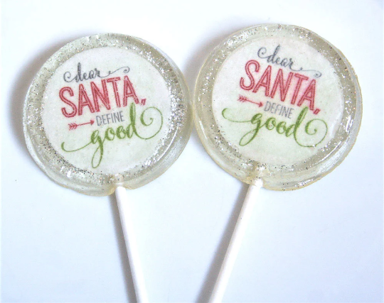 Christmas Carols Lollipops with Edible Glitter