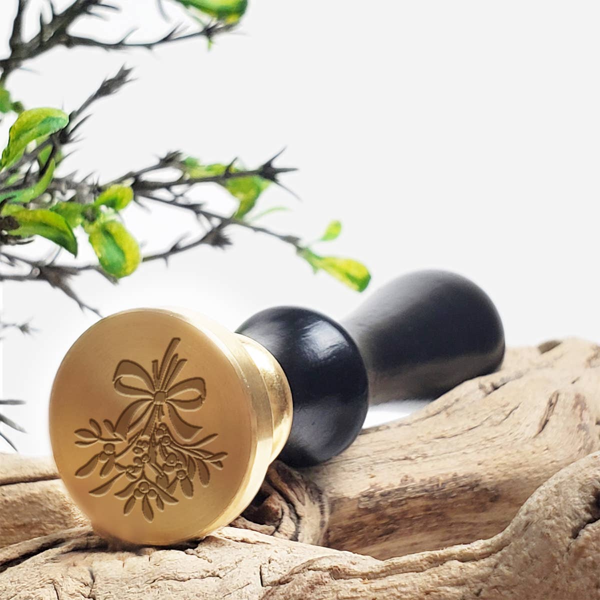 Christmas Wax Seal Stamps on  a 1" die- Rosewood Handle