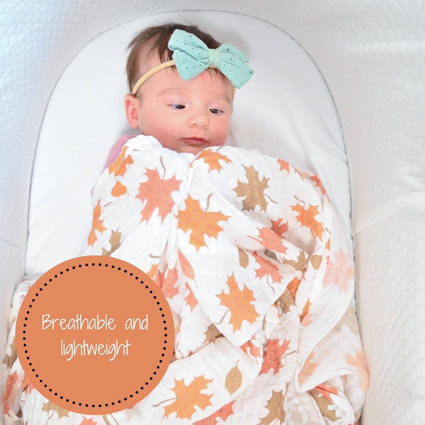 Unbe-leaf-able Fall Holiday Baby Muslin Cotton Blanket