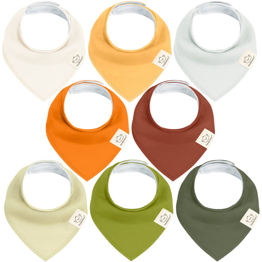 8-pack Baby Bandana Bibs for Boys and Girls