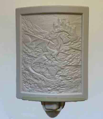 Dragon porcelain lithophane night light