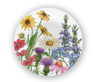 Wildflower Floral Garden Bamboo Dinner Plate