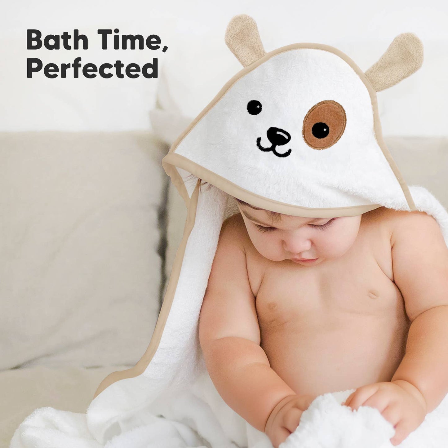 Puppy Cuddle Baby Hooded Towel