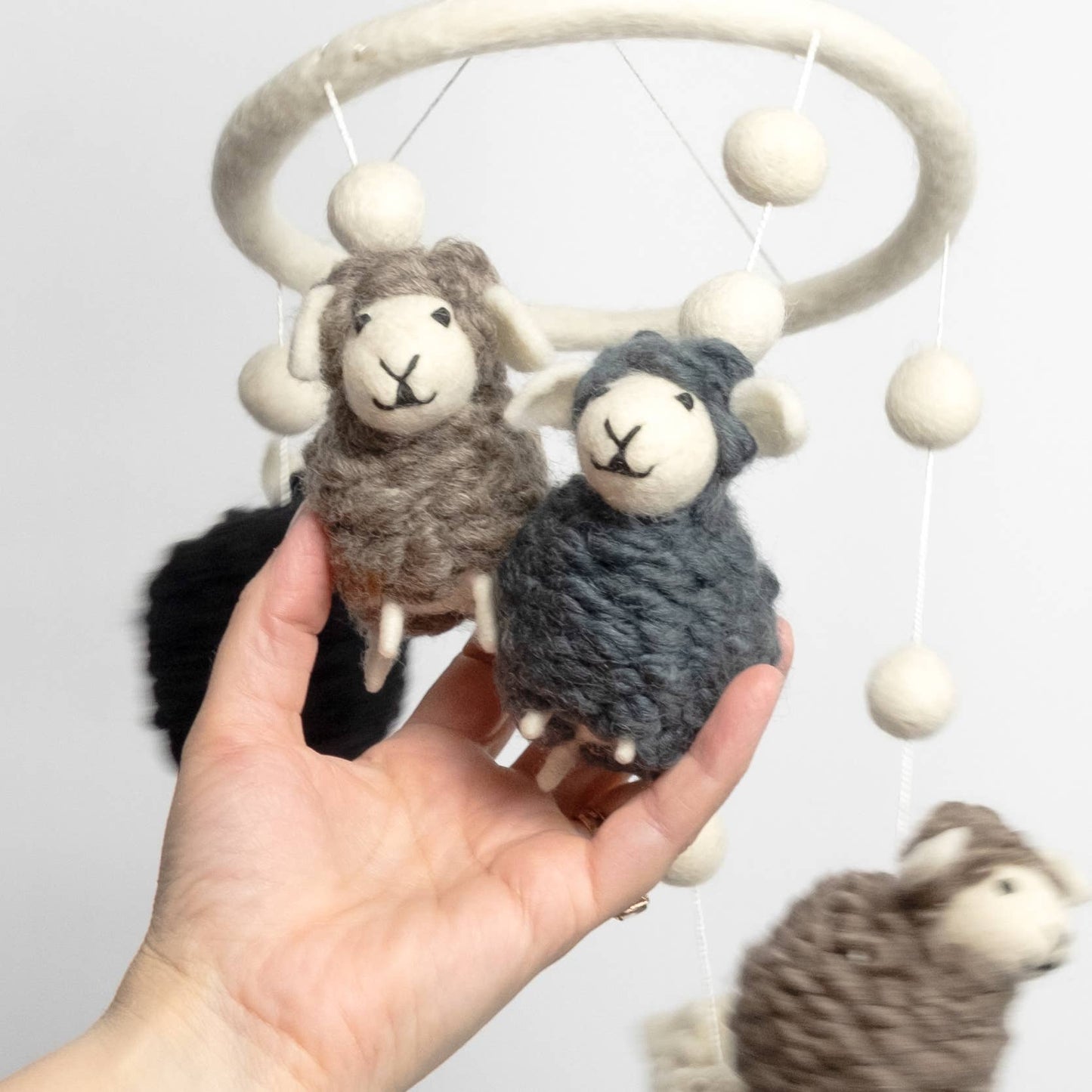Baby Mobile - Natural Sheep - Nursery Decor