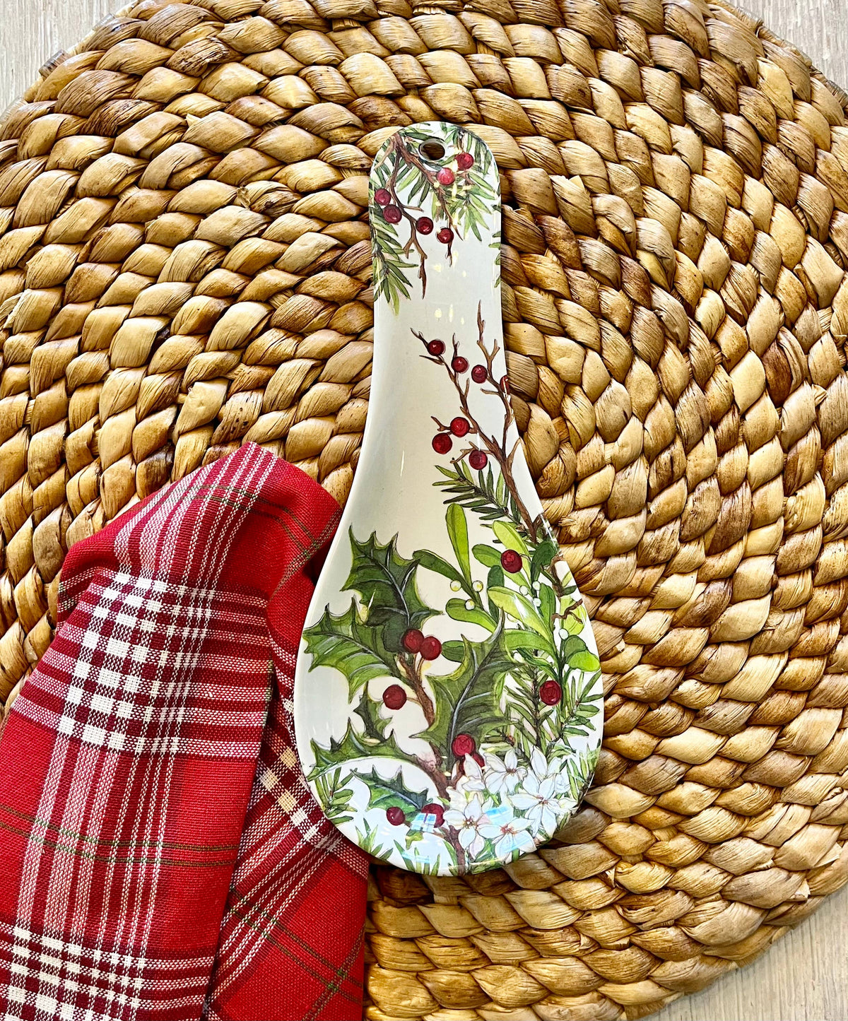 Holly & Berries Christmas Holiday Kitchen Spoon Rest