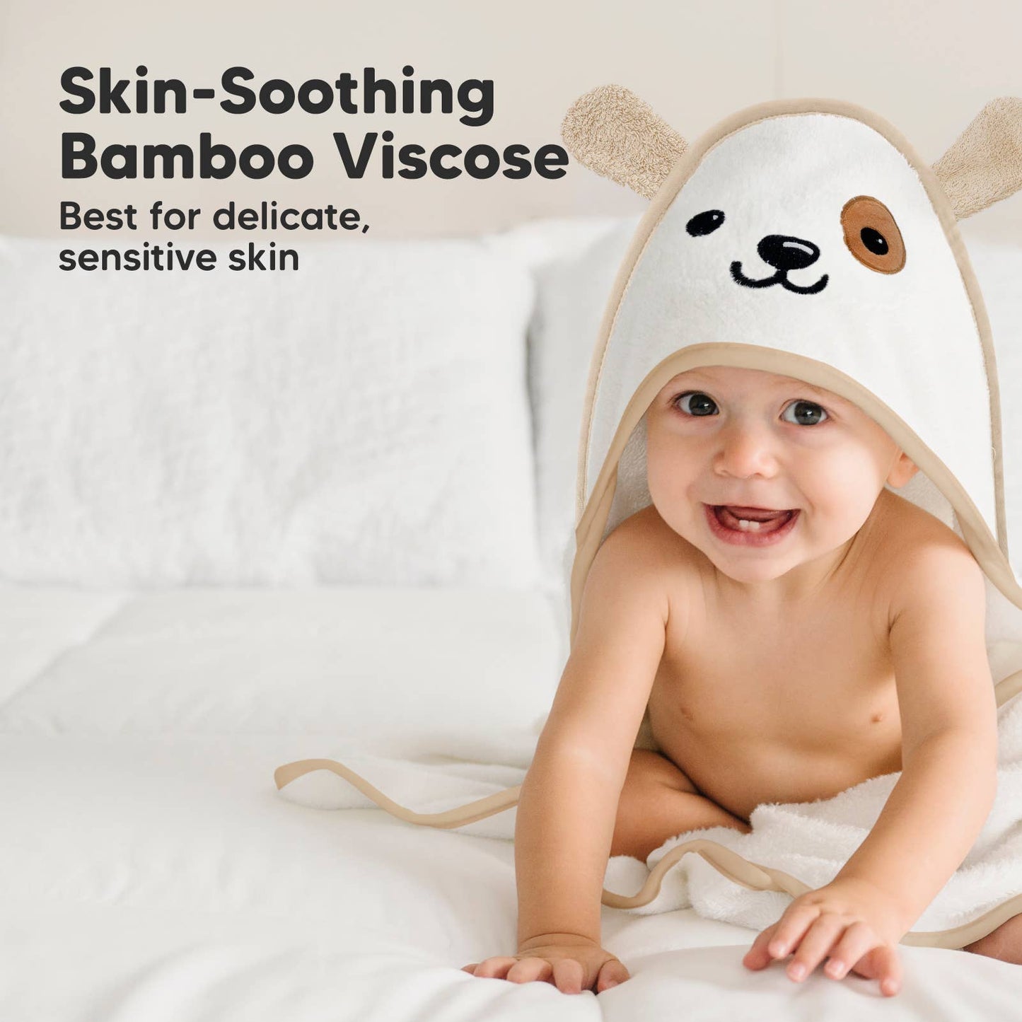 Puppy Cuddle Baby Hooded Towel