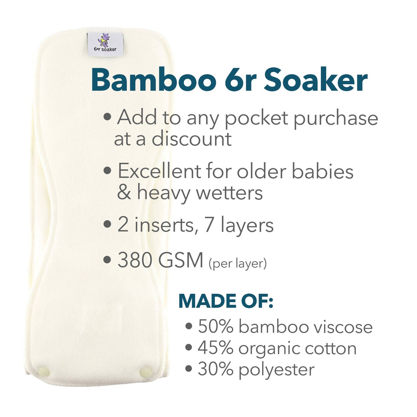 Rumparooz 6r Soaker Bamboo