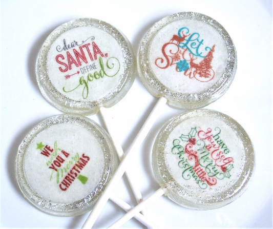 Christmas Carols Lollipops with Edible Glitter