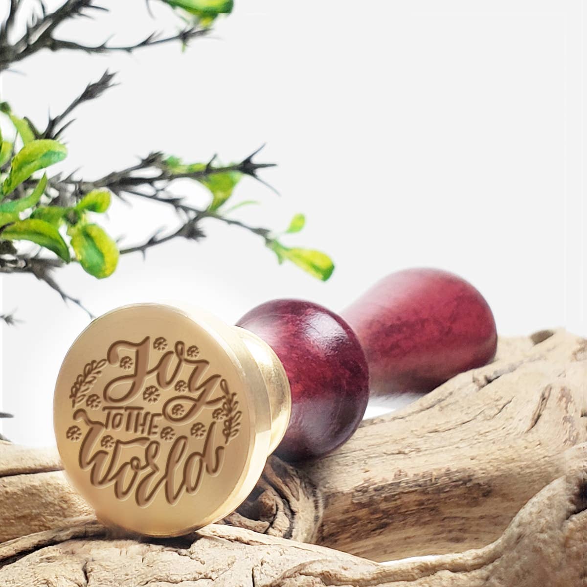 Christmas Wax Seal Stamps on  a 1" die- Rosewood Handle