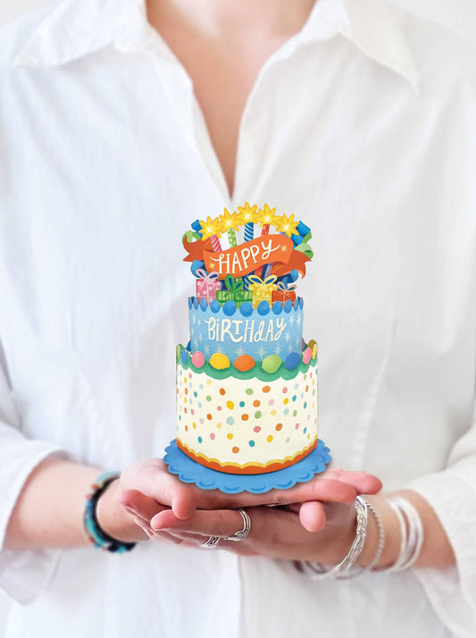 Mini Confetti Birthday Cake Pop-up Greeting Cards